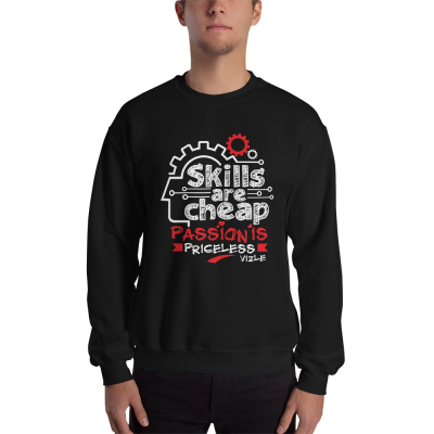 "Skills are Cheap, Passion is Priceless" Sweatshirt (Dark Colours)
